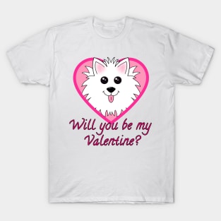 Will you be my Valentine? with Dog in Heart T-Shirt